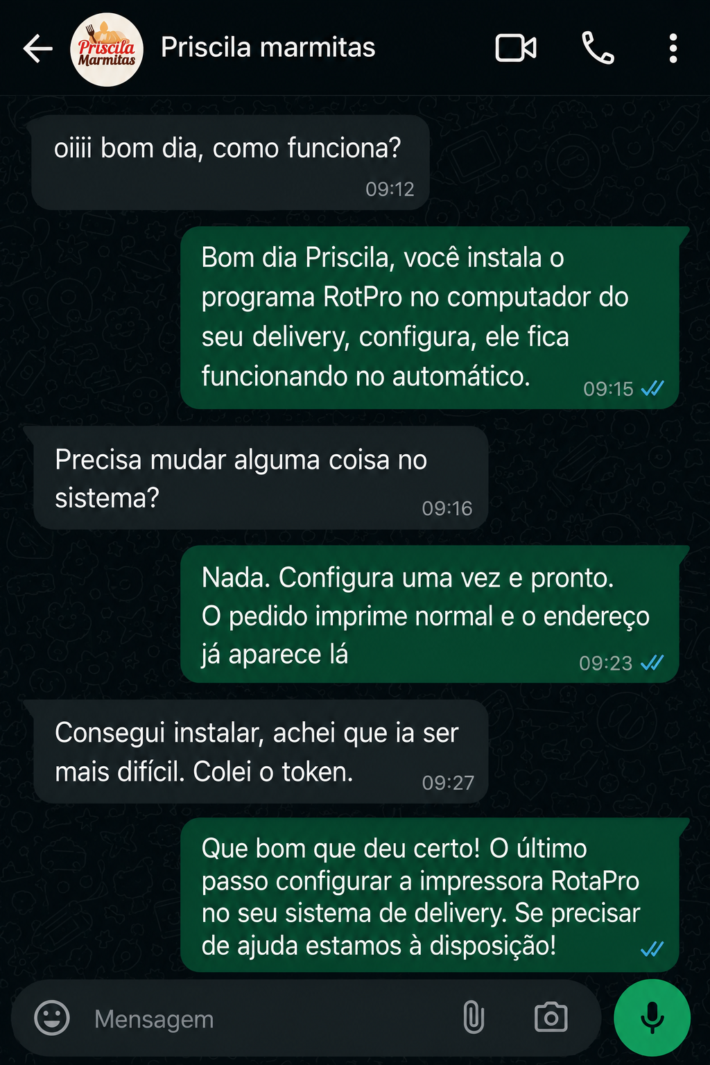 Conversa WhatsApp real